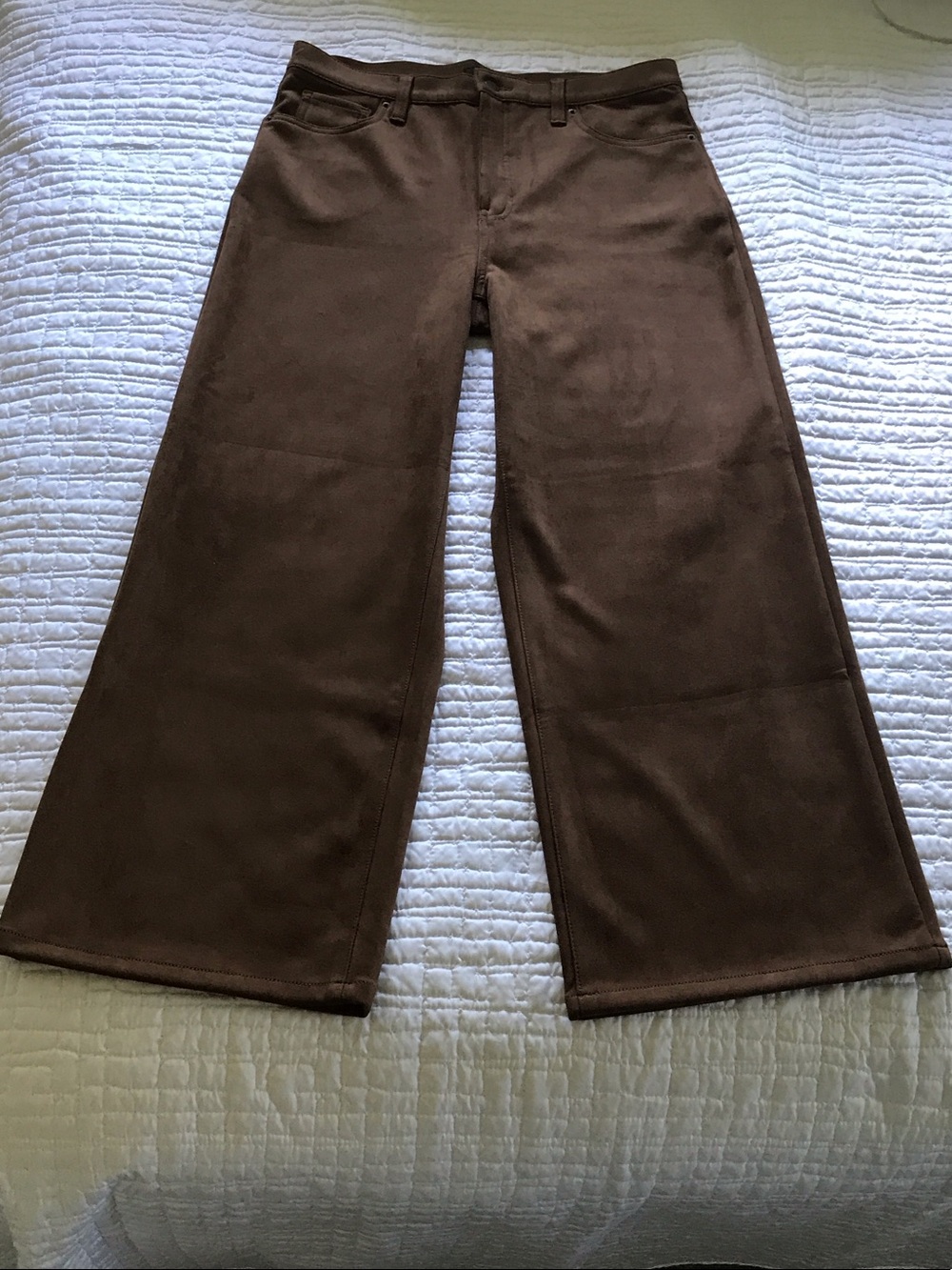 Banana Republic Brown Faux Suede Wide-Leg High-Rise Pants